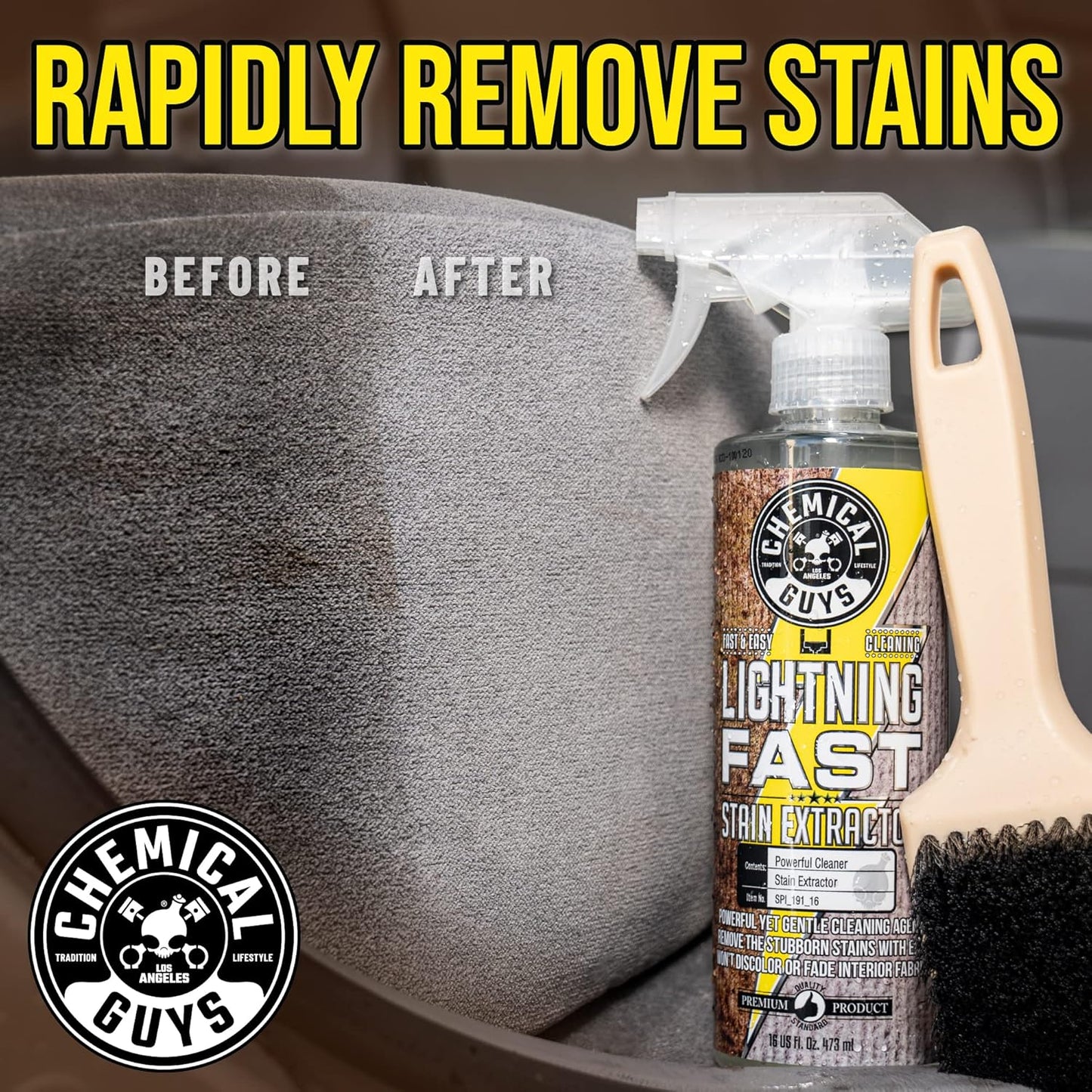 Chemical Guys Lightning Fast Carpet and Upholstery Stain Extractor - Chemical Guys Carpet Cleaner, Great for Fabric, Upholstery, Cars, Home