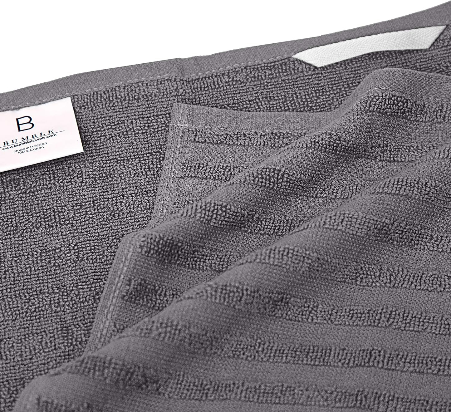 Premium Kitchen Towels (20x 28, 6 Pack), Large Cotton Dish Towels, Flat & Terry Highly Absorbent Kitchen Linen Set with Hanging Loop, Gray