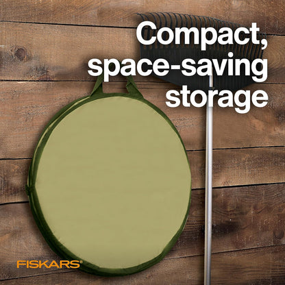 Fiskars Kangaroo Collapsible Spring Up Garden Bag for Yard Waste, Grass, Branches & Weeds, Tear & Mildew Resistant Vinyl-Coated