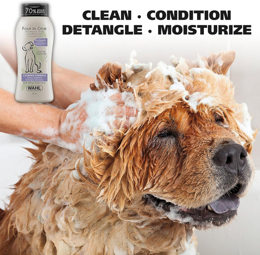 Wahl USA 4-in-1 Calming Dog Shampoo with Lavender Chamomile Scent Cleans, Conditions
