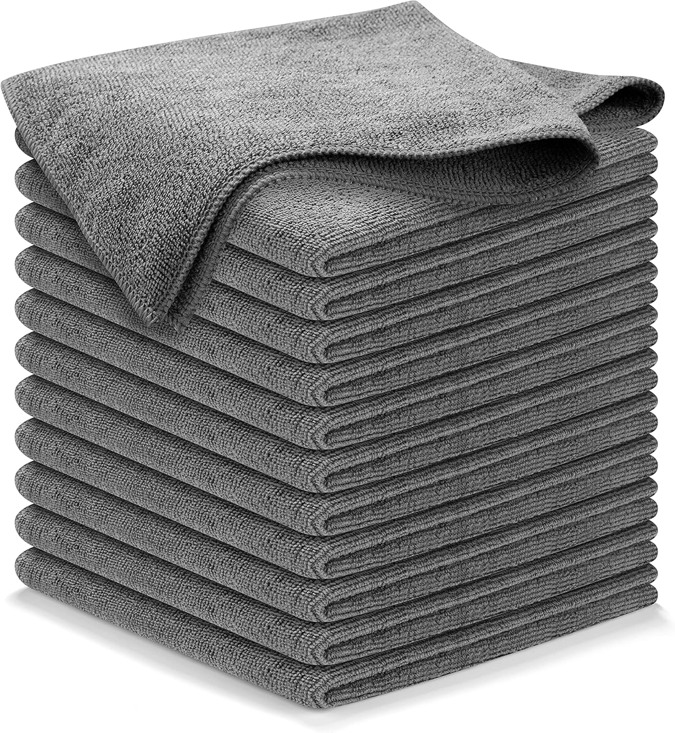 USANOOKS Microfiber Cleaning Cloth Grey - 12 Pcs (12.5"x12.5") - High Performance - 1200